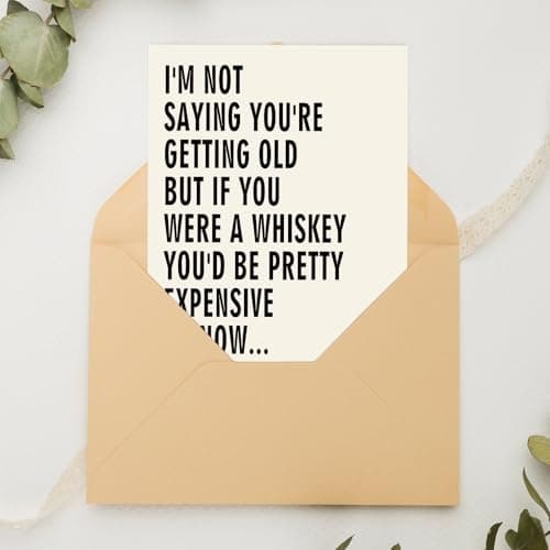 Whiskey Humor Birthday Decoration for Father, Happy Birthday Dad Card with Printed Message Inside FANCYLUCKY Funny Birthday Card Gift for Dad from Son Daughter B0GY3N7SWG