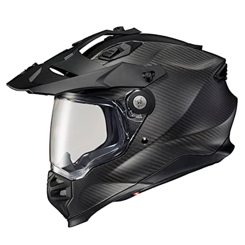 ScorpionEXO XT9000 Full Face Carbon Fiber Adventure Motorcycle Helmet with Pinlock Ready Shield Bluetooth Ready Speaker Pockets DOT ECE Solid (Matte Black - X-Large)