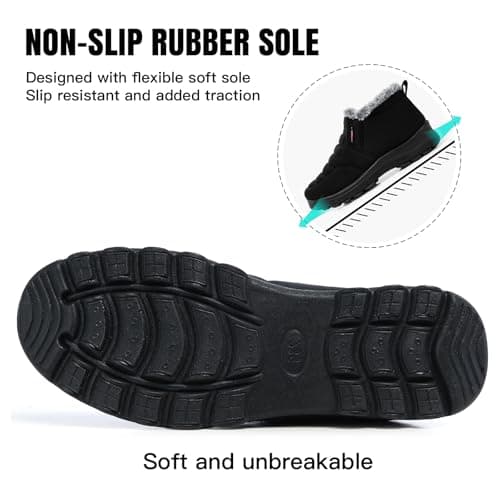 SHIBEVER Womens Snow Boots Ankle Booties Waterproof Winter Boots Synthetic Leather Side Zip Fashion Boots