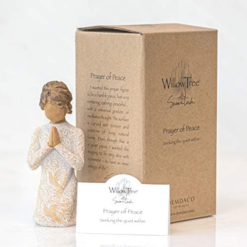 Willow Tree Prayer of Peace (Lighter Skin), Seeking The Quiet Within, Expresses Sympathy, Comfort, Remembrance, Healing, Sculpted Hand-Painted Figure