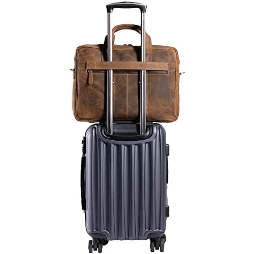 Leather briefcase 18 Inch Laptop Messenger Bags for Men and Women Best Office briefcase Satchel Bag