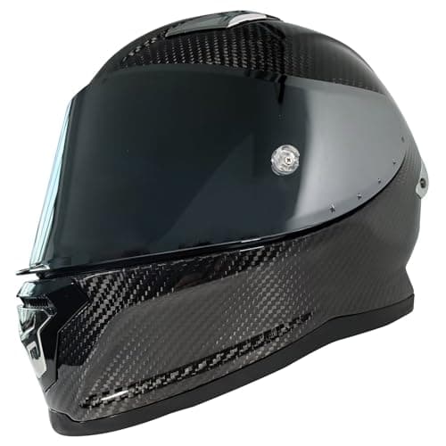 Motorcycle Carbon Fiber Full Face Helmets, with Spoiler Sport Touring Street Moped Scooter Chopper ATV Snowmobile Motorcycle Helmet, DOT Approved