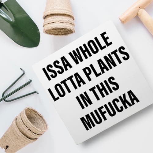 Plant Lover Decor Wooden Box Sign, Plant Garden Gardening Desk Decoration Home Office Kitchen Decor, Whole Lotta Plants, Gardening Gardener Plant Lover Gifts for Men Mom Women B0CXPCXLFL