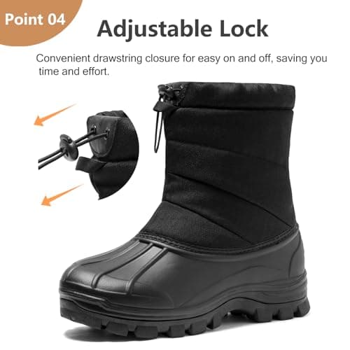 TRAILBLITZ Men's Winter Snow Boots Waterproof Warm Lightweight Non Slip Fur Lined for Outdoor Comfortable Casual Cold Weather