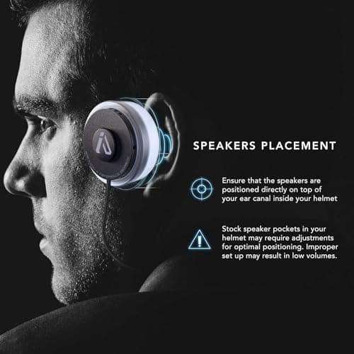 I A S U S High Def XSound 4 Helmet Speakers - Motorcycle Snowboard Helmet Speakers - Works with Most Comms with Earbud Ports – Includes Accessories for Install