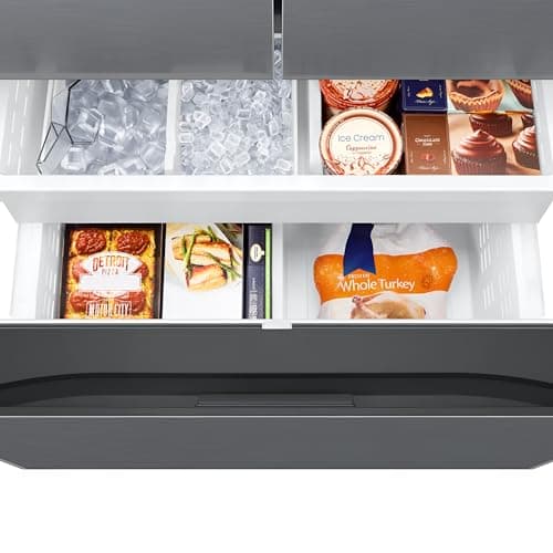 Samsung 27 Cu. Ft. Smart 3-Door French Door Counter-Depth Refrigerator with Dual Auto Ice Maker, All-Around Cooling, Stainless Steel