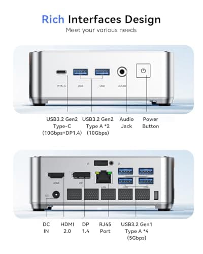 KAMRUI Pinova P2 Mini PC, AMD Ryzen 4300U(Beats 3500U/3200U/N150,Up to 3.7 GHz) Mini Computers, 16GB RAM 512GB SSD Mini Desktop Computers, Triple 4K Display/HDMI+DP+Type-C/WiFi/BT for Home/Business
