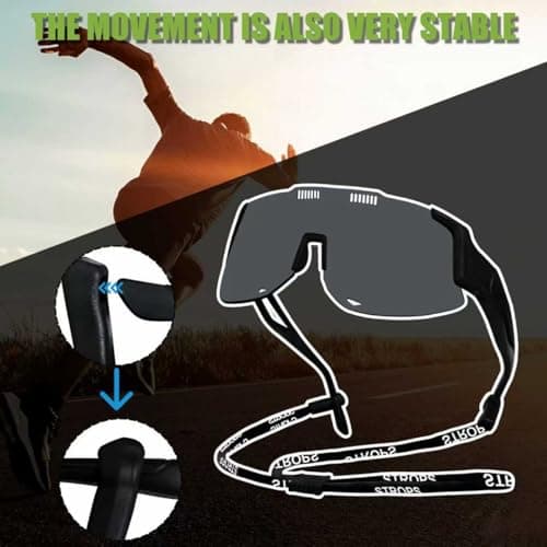 TURVSTPC Sport Running Sunglasses for Women Men, Professional Cycling Glasses Mens Sunglasses Wrap Around Uv400 Protection