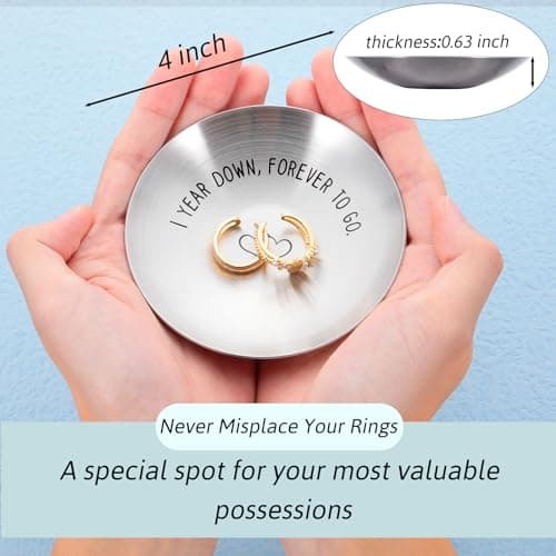 1 Year Anniversary for Him Her One Year Paper Anniversary Ring Holder First Anniversary Wedding Gifts for Husband Wife 1st Anniversary Dating Gift for Couples Boyfriend Girlfriend Birthday Christmas