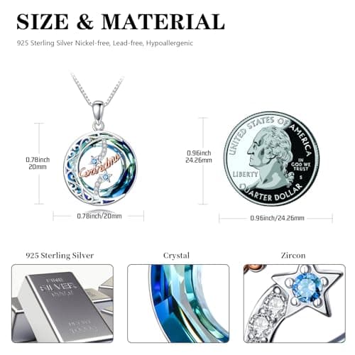 925 Sterling Silver Necklace Gifts for Women Crystal/Opal Jewelry Pendant Christmas Birthday Gift B0F3H4W55B