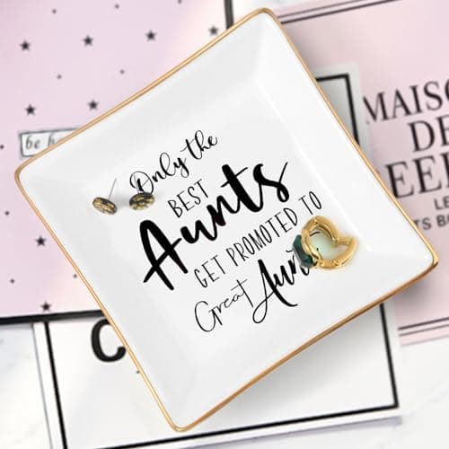 Aunt Gifts: Trinket Dish Ring Holder for Aunts' Christmas, Birthdays, Mother's Day, Valentine's Day, Thanksgiving, Xmas, Weddings