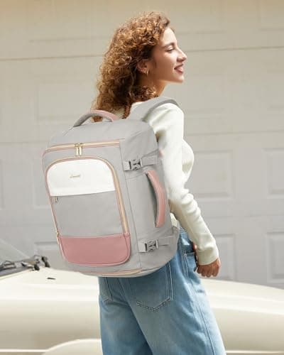 LOVEVOOK Large Travel Backpack for Women, 40L TSA Approved Backpack with 3 Packing Cubes, Personal Item Bag Fits 17" Laptop, Water-resistant Carry On Bag for Airplanes