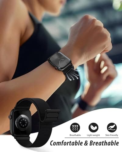 Nylon Loop Sport Band Compatible with Apple Watch Bands 38mm 40mm 41mm 42mm for Women Men, iWatch Wrist Straps for Se, Series 11 10 9 8 7, Breathable, Soft Band Ideal for Outdoor