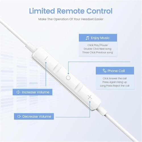 Headphones for iPhone Earbuds in-Ear Wired Earphones with Built-in Microphone & Volume Control, Noise Canceling Isolating Headsets Compatible with iPhone 14/13/12/11 Pro Max/Xs Max/XR/X/7/8 Plus