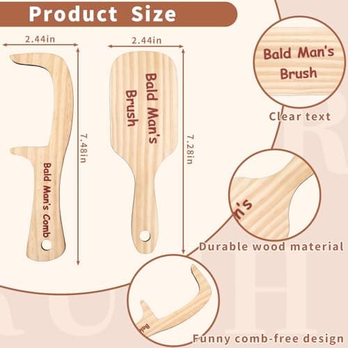 Boss Day Gift Father's Day Prank Gift Hair Loss Comb for Bald Men Birthday Gift for Men Coworker 2PCS Funny Bald Mans Comb Funny Gag Gift Over The Hill Party Gift B0DHD1DH9Y