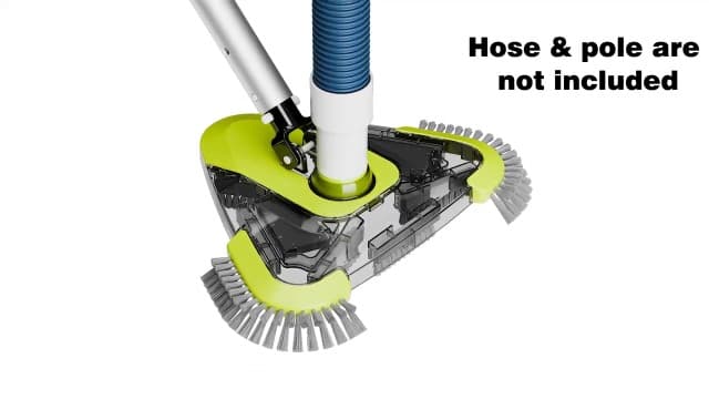 Sepetrel Upgrade Pool Vacuum Head with Side Brush & Universal Rotatable Hose Adapter,Weighted Triangular Shape(Safe for Vinyl Liner Pool)