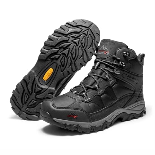 NORTIV 8 Men's Waterproof Hiking Boots Outdoor Trekking Lightweight Mountaineering Leather Shoes