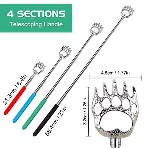 HOFASON 6 Pack Back Scratcher Fathers Day Dad Gifts, White Elephant Gifts for Adults, Stocking Stuffers for Men Women Teens, Prizes for Adults, Extendable Bulk Back Massager for Thanksgiving Birthday