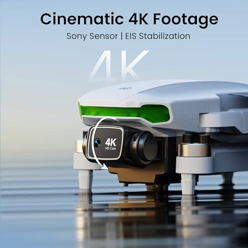 Drone with EIS 4K Camera for Adults, GPS Drone with 5.0" Screen on Controller, 70 Mins Flight, Long Range Transmission, AI Track&Orbit Mode, Follow Me, Auto Return, Lightweight and Foldable RC Drones for Beginner Toy Gifts, Under 249g