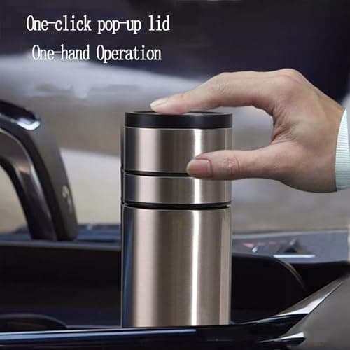 Stainless Steel Insulated Water Bottle Coffee Cup Travel Mug Vacuum Thermal Bottle for Hot Drinks Tea Flask Travel Tumbler 17Oz/500Ml (Silver)