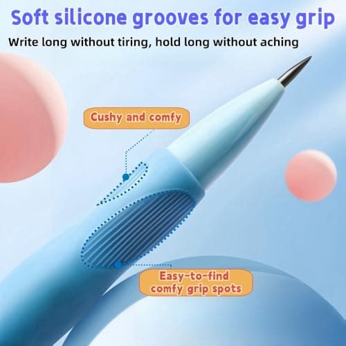 Handwriting thick mechanical pencils with grip: 2.0MM HB Pencil for kids with 14 leads (6 pack)