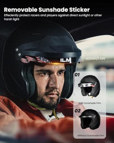 ILM Snell SA2025 Open Face Auto Racing Helmets for Men and Women Model R85(L, MatteBlack)