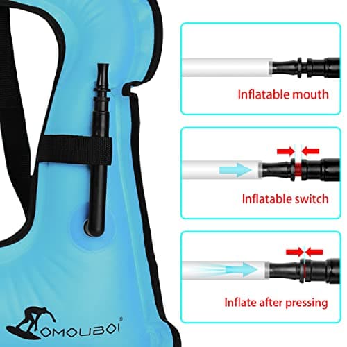 Snorkel Vest for Adults, Inflatable Swim Vest Jackets for Women/Men,Swimming Vests for Kayaking, Paddle Boarding, Fishing, Surfing, Snorkel, Watersports, Rafting