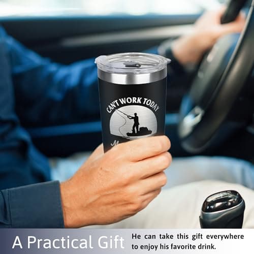 Fishing Gifts for Men - Gifts for Fisherman - Fisherman Gift for Men, Boys - Fishing Fathers Day Gift for Him - Fish Coffee Mug - 20 Oz Stainless Steel Tumbler