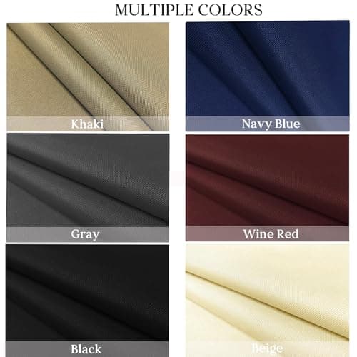 Waterproof Canvas Cloth Fabric by The Yard 60" W 600D Oxford Polyester Upholster Fabric Water Resistant Material for Outdoor Furniture Chair Cushion Cover DIY Sewing (1 Yard, Khaki)