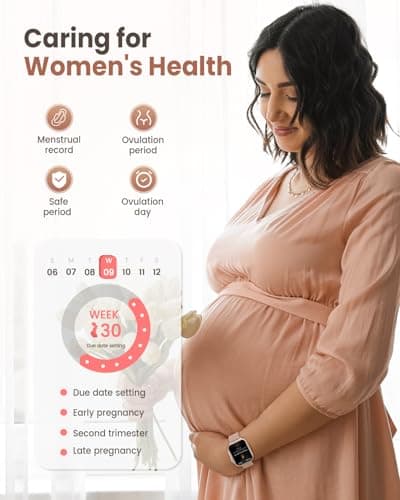 Smart Watch for Android/iPhone, 5ATM Fitness Watches for Women with 110+ Sports Modes, Bluetooth Calls/Messages/App Notifications, Health Monitor Blood Pressure/Heart Rate/SpO2/Sleep, Gifts for Women