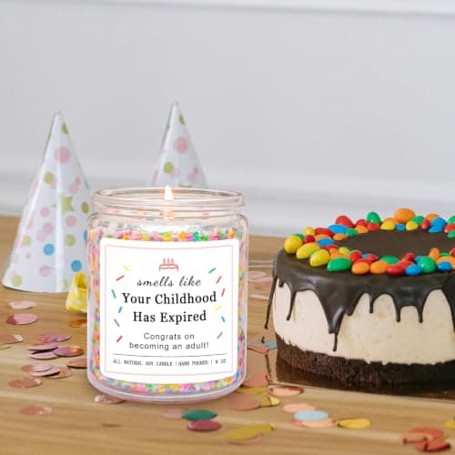 18 Year Old Birthday Gifts for Daughter, Friend, Sister, Niece, Creamy Vanilla with Sprinkles Homsolver 18th Birthday Gifts for Girls, 18th Birthday Decorations Candle B0DCB8F4K5