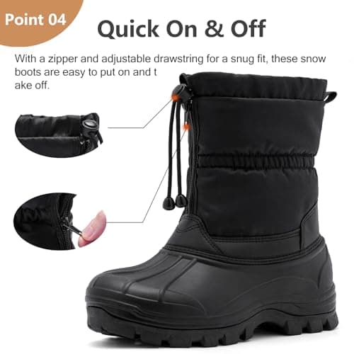 TRAILBLITZ Men's Winter Snow Boots Waterproof Warm Outdoor Lightweight Non Slip Cold Weather Shoes