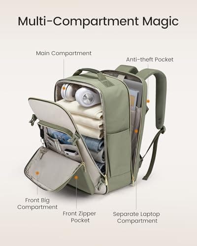 LOVEVOOK 40L Travel Backpack for Women & Men, Airline Approved Carry On Luggage with 3 Packing Cubes, TSA Overnight Bags, Waterproof Personal Item Bag, Weekender Essentials Backpacks fits 17" Laptop