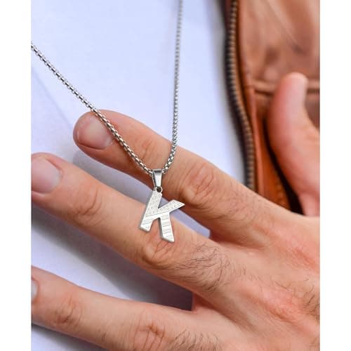 Stainless Steel Army Pendant Jewelry for Kids Teen Boy Zocomi American Flag Initial Necklace Gifts for Boys & Men B0FS78XFTM
