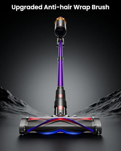 Cordless Vacuum Cleaner, 600W 50KPA 70 Mins Vacuum Cleaners for Home, Self-Standing Cordless Vacuum with Charging Dock Station, LED Display, Upgraded Anti-Tangle Stick Vacuum for Pet Hair/Carpet/Floor