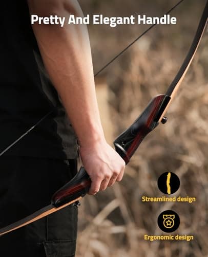 CVLIFE 62" Recurve Bow and Arrow Set for Adults and Hunter,30lb-50lb Right Hand Wooden Takedown Hunting Recurve Bow,for Beginners to Advanced,Outdoor Hunting and Target Practice
