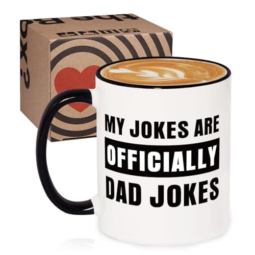 Aurahouse New Dad Gifts First Time, Officially Dad Jokes Mug, Pregnancy Announcement for Husband Funny, Daddy to Be Gifts for 1st Time Dads Birthday Baby Shower Fathers Day, Expecting Father Gift