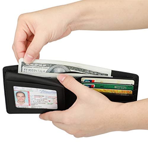 HIMI Wallet for Men-Genuine Leather RFID Blocking Bifold Stylish Wallet With 2 ID Window