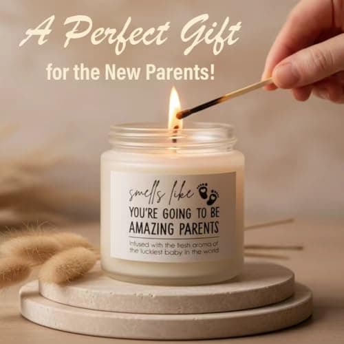 New Parents Gifts for Couples, Mom and Dad to Be Gifts, Pregnancy Gift Basket for Expecting Parents, Baby Shower Gift Set with Mommy Daddy Glass Cups, Candle, Bath Bomb & Soap B0FVKXQS45