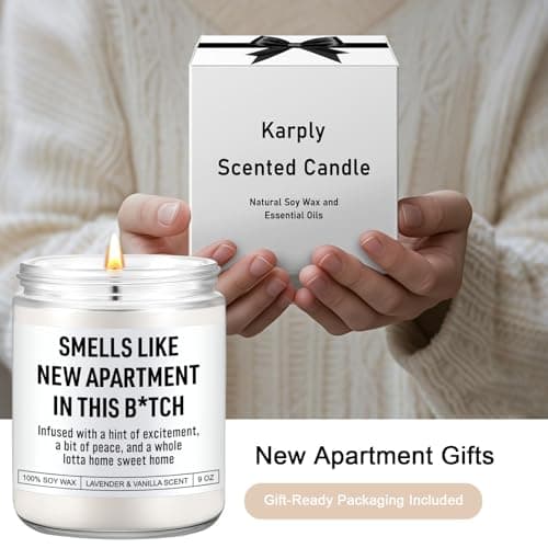 Funny Housewarming Candle, New Apartment Gifts, House Warming Gifts New Home for Men, Women, Couple, Family - First Apartment Essentials, 1st Apt. Must Haves - Closing Presents for Home Buyers