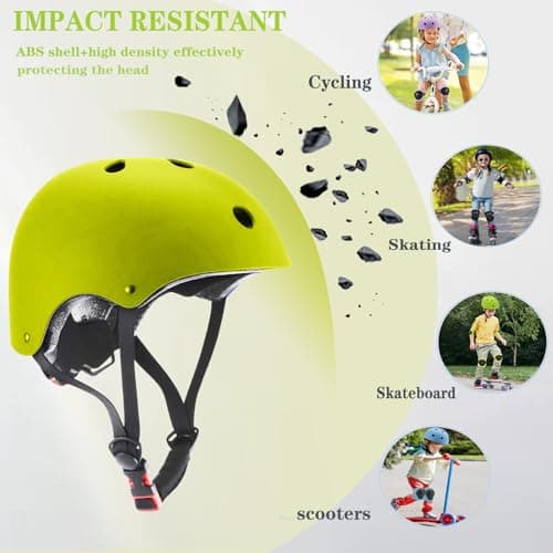 FOOKCIAN Kids Helmet,Toddler Skateboard Helmets for Ages 2-3-5-8-14 Years Boys Girls with Knee and Elbow Pads Wrist Guards fit Roller Skates,Skateboarding,Skating Scooter Adjustable Kids Helmet