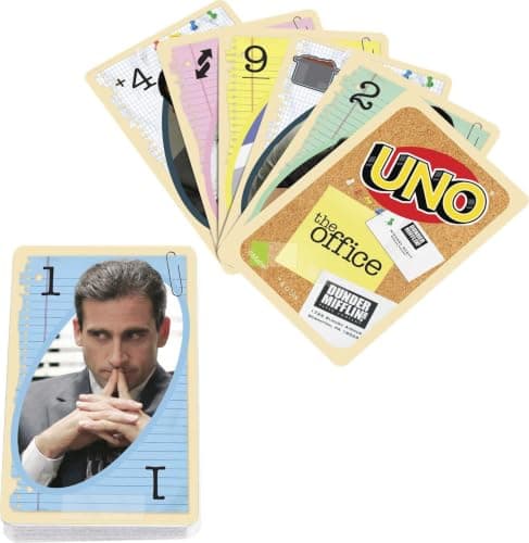 TV Show Themed Deck with Special Kevin's Famous Chili Rule for Kids, Teens and Family Night. Mattel Games UNO The Office Card Game, Ages 7+, 2-10 Players B084L2ZG4D