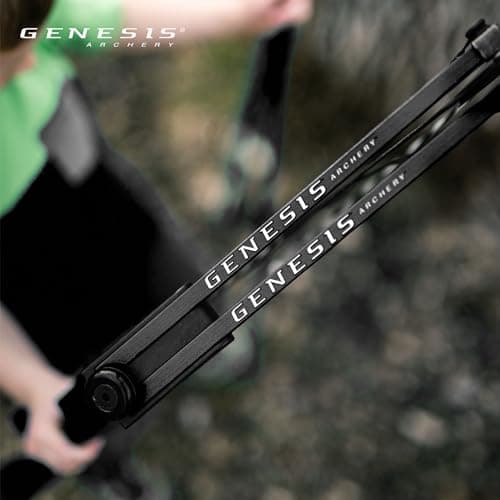 Genesis Gen-X Lightweight Compound Bow, Archery Hunting Bow for Adults w/Adjustable Riser, Cam Draw Weight, & Length, Draw Hand - Right, Black