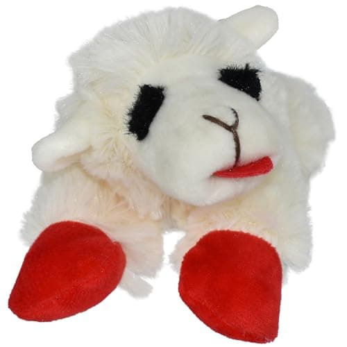 Multipet Lamb Chop Dog Plush Toy - Squeaky Toy for All Dogs - Extra Soft Plush - Stuffed Animal Dog Toy for Cuddling & Playing - Cute Pet Toy (6", Cream)