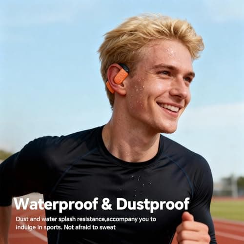 Xmenha Single Bluetooth Phone Earpiece Earbud One Ear Piece Open Ear Bud Air Bone Conduction Earbud Earless Out of Ear Headphones Bluetooth Wireless Headsets with Microphone Earhook for Work