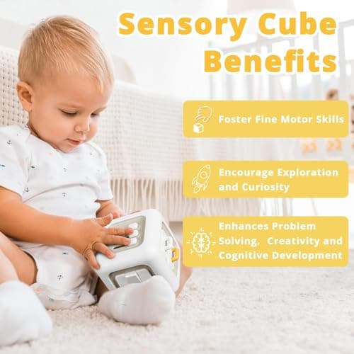 Learning Fine Motor Skills, Toys for 1 Year Old Boy, 6 9 12 Months Baby Shower Gifts SOCBTNSO Montessori Busy Cube Travel Toy, Stocking Stuffers for Toddlers B0CFZTK174