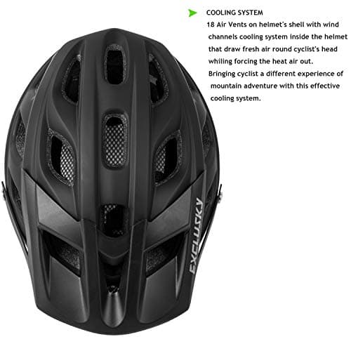 Exclusky Bike Helmet Mountain Bike Helmet for Adults Lightweight MTB Cycling Helmet for Men Women Adjustable Bicycle Helmet with Visor