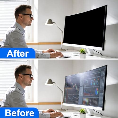[2-Pack] Privacy Screen For Computer Monitor, 29-Inch 21:9 Aspect Ratio; Anti Spy/Bule Light/Glare And Eye Protection, 2 Install Ways Removable For Office, Airport, Cafe And Other Public Area; Diagonal 29 Inches, Width 26.66 Inches, Height 11.42 Inches