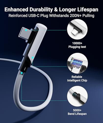 Syntech Link Cable 16FT for PCVR Compatible with Oculus/Quest 3/Meta Quest 3S, Quest2/Pro/Pico 4/Ultra Accessories and PC/SteamVR, High Speed PC Data Transfer, USB 3.0 to USB C Cable for VR Headset