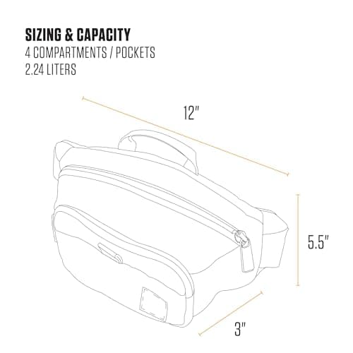 Carhartt Classic Adjustable Sling Bag, Durable, 600-Denier Water Resistant Hip Pack
